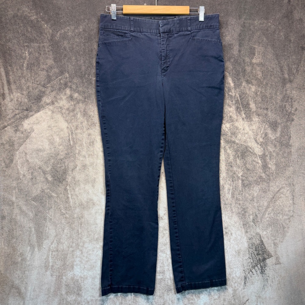 Gloria Vanderbilt Amanda Pants Womens Blue Straight 10 Casual Workwear Stretch